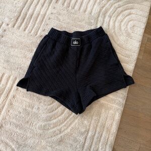 ALO Yoga Black Quilted Athletic Shorts
